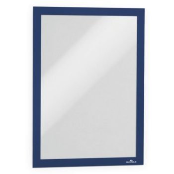 Durable DURAFRAME Self-Adhesive Sign & Document Holder with Magnetic Frame A4 Dark Blue (Pack 10) - 488207