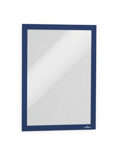 Durable DURAFRAME Self-Adhesive Sign & Document Holder with Magnetic Frame A4 Dark Blue (Pack 10) - 488207