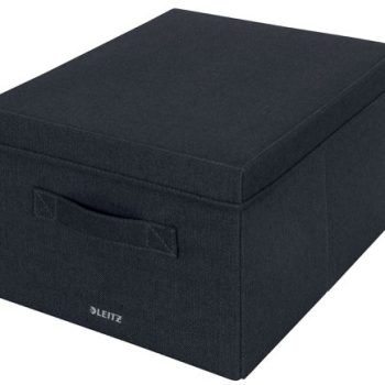 Leitz Fabric Storage Box with Lid Medium Grey Pack of 2 - 61440089