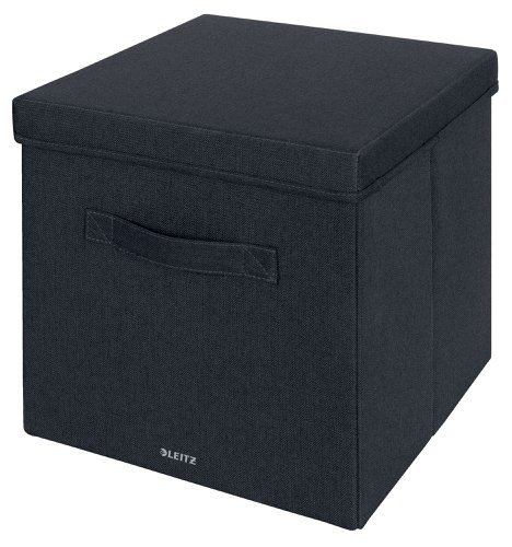 Leitz Fabric Storage Box with Lid Large Grey Pack of 2 - 61450089