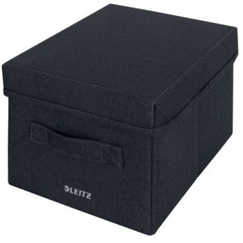 Leitz Fabric Storage Box with Lid Small Grey Pack of 2 - 61460089