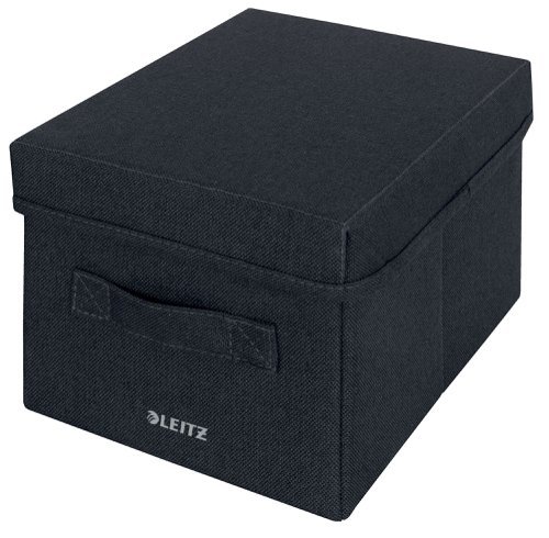 Leitz Fabric Storage Box with Lid Small Grey Pack of 2 - 61460089