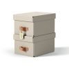 Leitz Puro Storage Box with Lid Small 7L Beige 100% Recycled Card Pack of 2 - 61470012