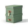 Leitz Puro Storage Box with Lid Small 7L Green 100% Recycled Card Pack of 2 - 61470050