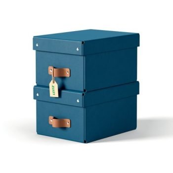 Leitz Puro Storage Box with Lid Small 7L Blue 100% Recycled Card Pack of 2 - 61470068