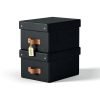 Leitz Puro Storage Box with Lid Small 7L Black 100% Recycled Card Pack of 2 - 61470095