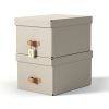 Leitz Puro Storage Box with Lid Medium 17L Beige 100% Recycled Card Pack of 2 - 61490012
