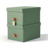 Leitz Puro Storage Box with Lid Medium 17L Green 100% Recycled Card Pack of 2 - 61490050