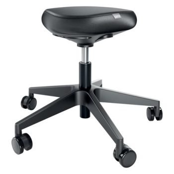 Leitz Ergo Sitting Stool with Wheels and Comfort Seat Black - 65780095