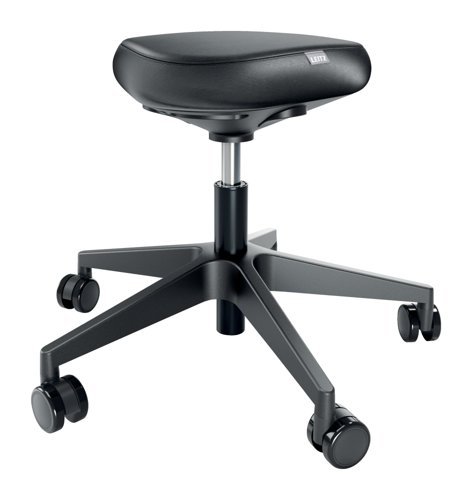 Leitz Ergo Sitting Stool with Wheels and Comfort Seat Black - 65780095