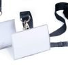 Durable CLICK FOLD Name Tag Badge Holders made from 70% Recycled PP with Lanyard & Inserts 54x90mm Clear (Pack 10) - 821719