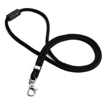 Durable Soft Recycled PET Plastic Fabric Lanyards with Safety Release Black (Pack 10) - 824101