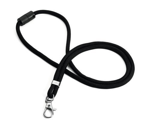 Durable Soft Recycled PET Plastic Fabric Lanyards with Safety Release Black (Pack 10) - 824101