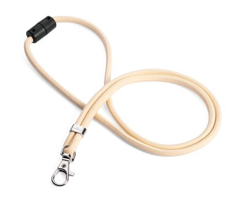 Durable Soft Recycled PET Plastic Fabric Lanyards with Safety Release Beige (Pack 10) - 824116