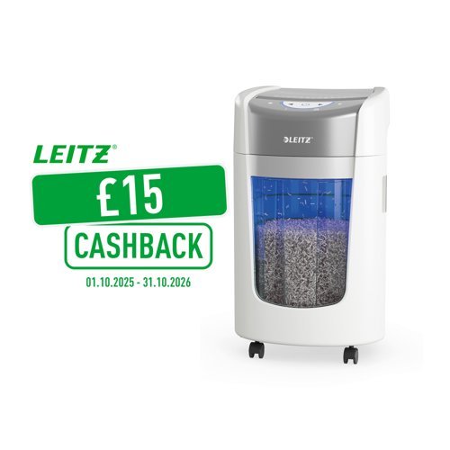 Leitz IQ OptiMax Small Office 350 Micro Cut Paper Shredder Security P5 22L White - 83591000