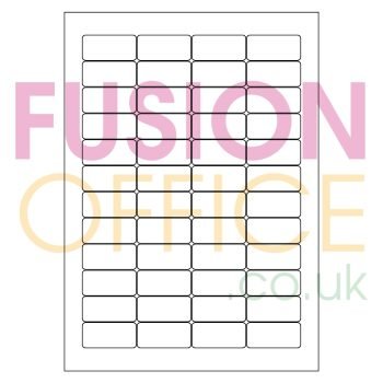 A4 White Labels 48 per Page Rounded Corners 48UP - 100 Sheets - Fusion Office UK