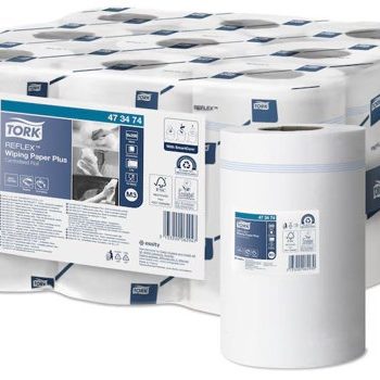 Tork Reflex M3 Multipurpose Wiping Paper Plus 2-Ply White 473474 - Pack 9