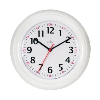 Acctim Wexham Quartz 24 Hour Wall Clock 225mm Diameter White - 21862