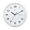 Acctim Supervisor Quartz Wal Clock With Day and Date Display 320mm Diameter Chrome and White - 21027