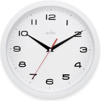 Acctim Aylesbury Quartz Wall Clock 245mm Diameter White - 92/301
