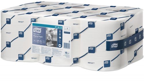 Tork Reflex M4 Centrefeed Wiping Rolls 1-Ply 114m White 473412 - Pack 6