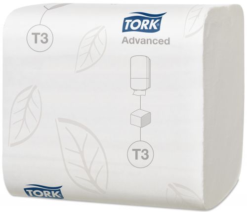 Tork T3 Adnaced Folded Toilet Paper White Sleeve 114277 - Pack 36