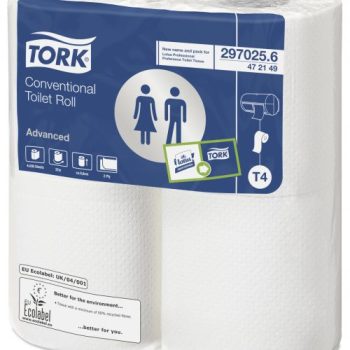 Tork T4 Conventional Toilet Rolls 200 Sheets 2-Ply White 100200 - Pack 36