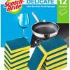 Scotch-Brite Delicate Non-Scratch Scrub Sponges Yellow And Green 7100248036 - Pack 12