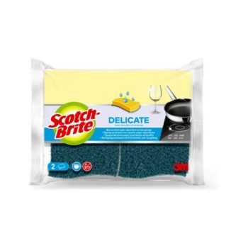 Scotch-Brite Delicate Non-Scratch Cellulose Scrub Sponges Yellow And Green 7100241651 - Pack 2