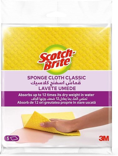 Scotch-Brite Sponges Cloth Classic Yellow 7100248928 - Pack 5