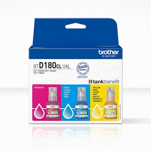 Brother BT-D180CLVALValue Cyan Magenta Yellow Ink Cartridges - BTD180CLVAL