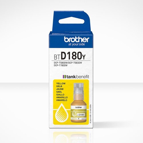 Brother BT-D180Y Yellow Ink Bottle 48.8ml - BTD180Y