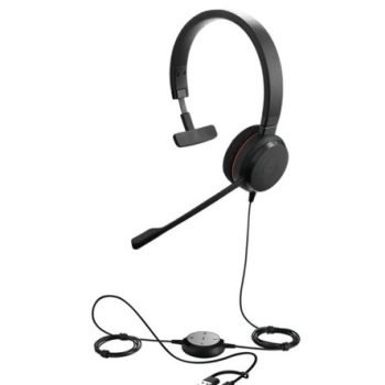 Jabra Evolve 20 USB-C Microsoft Teams Mono Headset with USB-C to USB-A Adapter