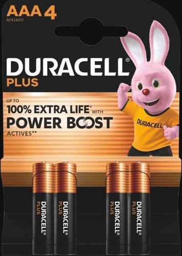Duracell Plus AAA Batteries with Power Boost (Pack 4) - MN2400B4BOOST