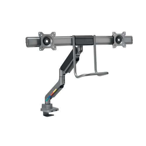 Kensington SmartFit Dual Gas Spring Monitor Arm with Crossbar and Handle Grey - K58272WW
