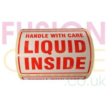 Parcel Labels Printed LIQUID INSIDE 108x79mm Roll - 500 Labels - Fusion Office UK