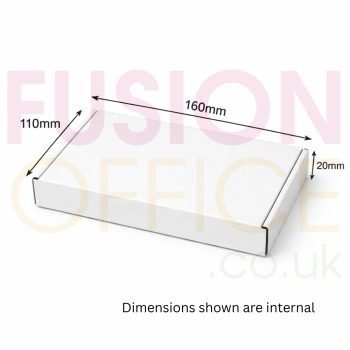 Postal Boxes Internal Size 160x110x20mm White - Pack 50 - Fusion Office UK