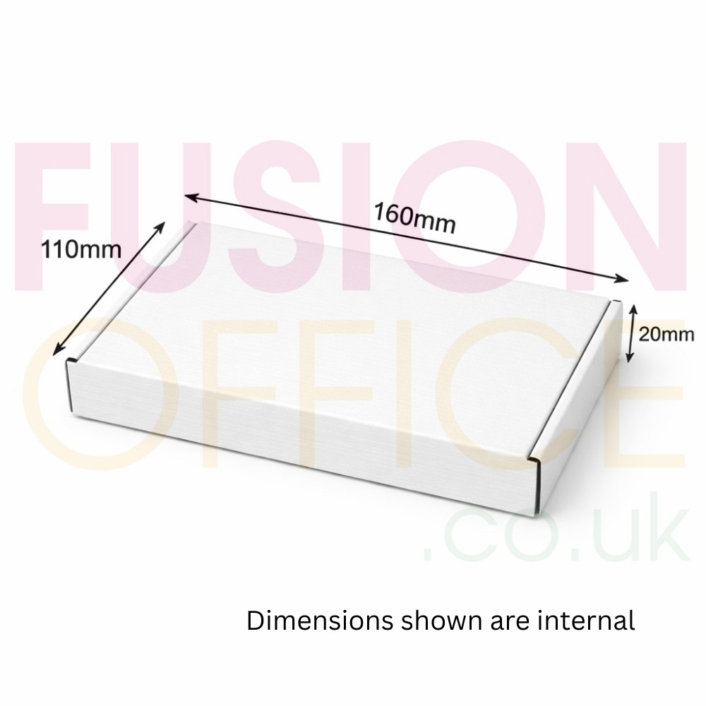 Postal Boxes Internal Size 160x110x20mm White - Pack 50 - Fusion Office UK