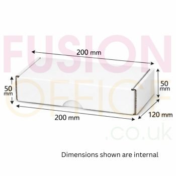 Postal Boxes Internal Size 200x120x50mm White - Pack 50 - Fusion Office UK