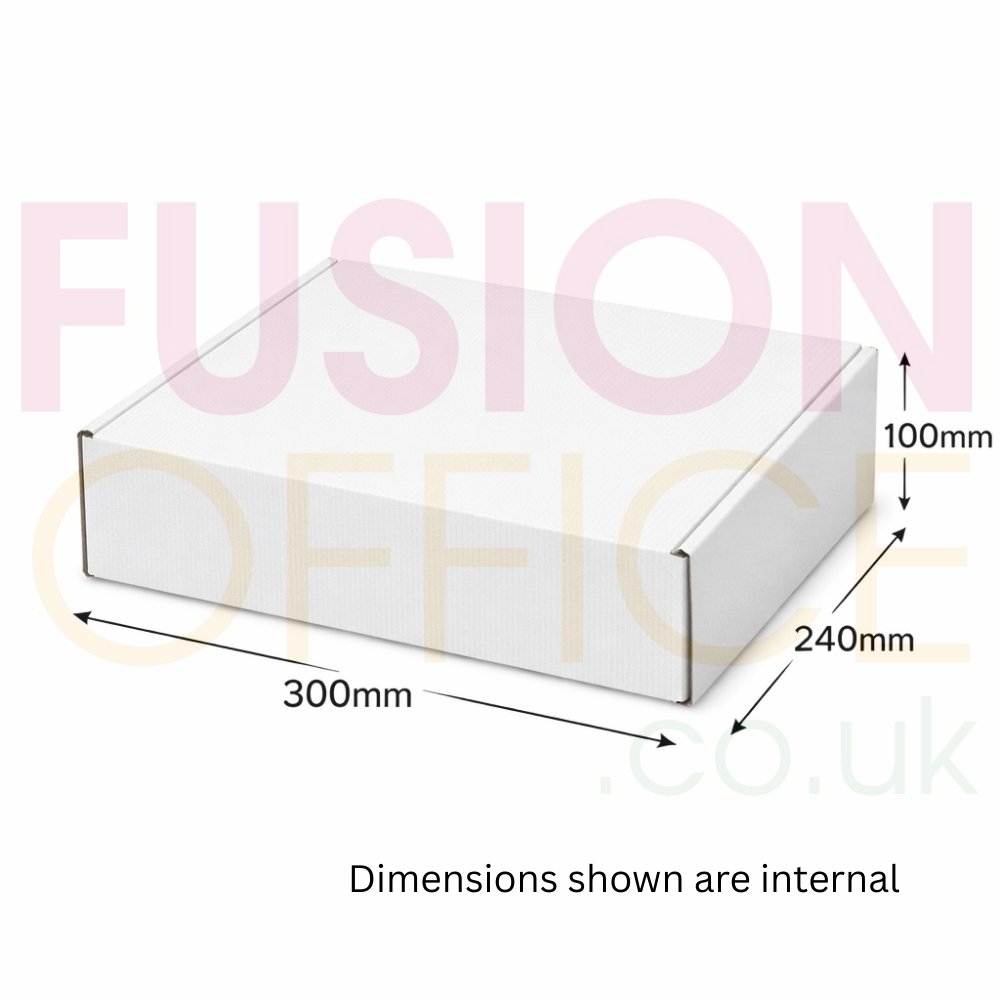 Postal Boxes Internal Size 300x240x100mm White - Pack 50 - Fusion Office UK