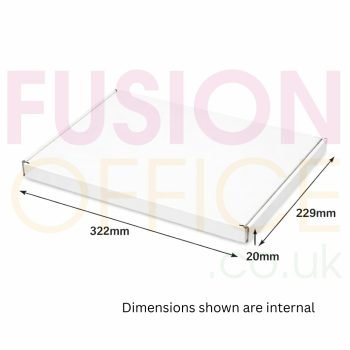 Postal Boxes Internal Size 322x229x20mm White - Pack 50 - Fusion Office UK