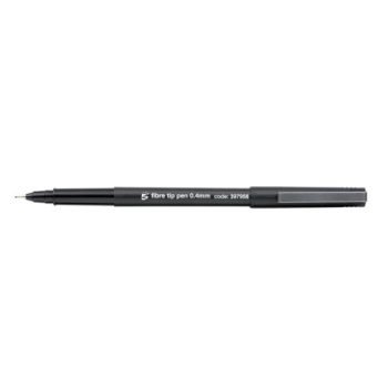 Fibre Tip Pens Black Medium - Pack 12