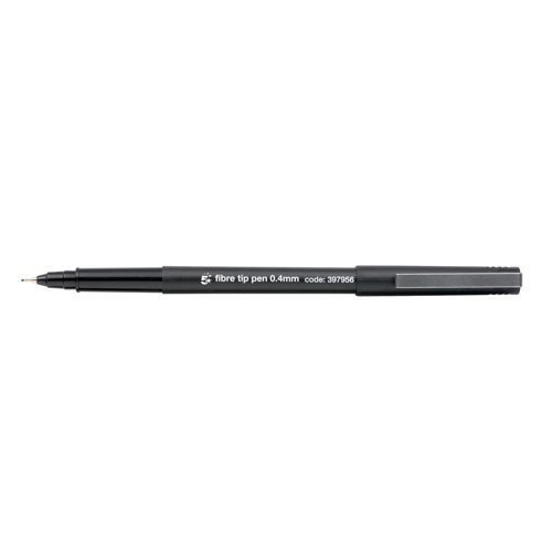 Fibre Tip Pens Black Medium - Pack 12
