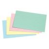 Record Cards Ruled 5x3 inch 127x76mm Assorted - 100