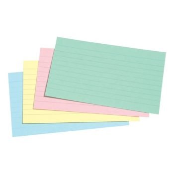 Record Cards Ruled 5x3 inch 127x76mm Assorted - 100