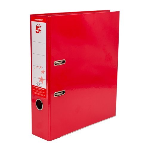 Lever Arch Files A4 Red Paper Covered - Pack 10