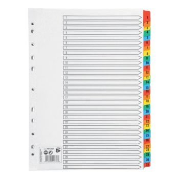 Index Dividers A4 1-31 Colour A4 Mylar Tabs