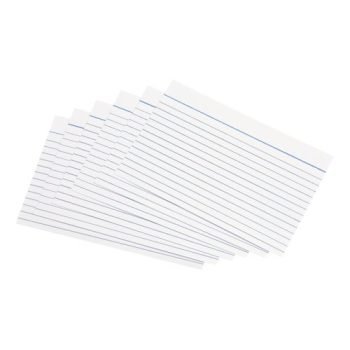 Record Cards Ruled 6x4 / 152x102mm White - 100