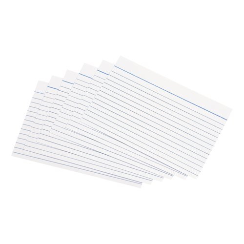 Record Cards Ruled 6x4 / 152x102mm White - 100