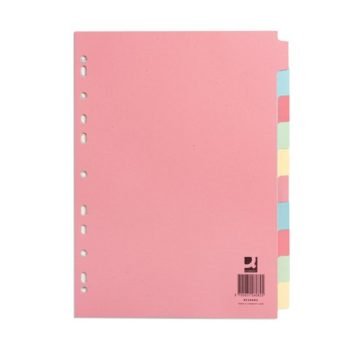 Subject Dividers 10 Part A4 Assorted Colours